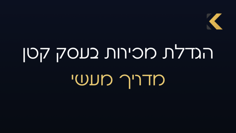 הגדלת מכירות בעסק קטן - מדריך מעשי